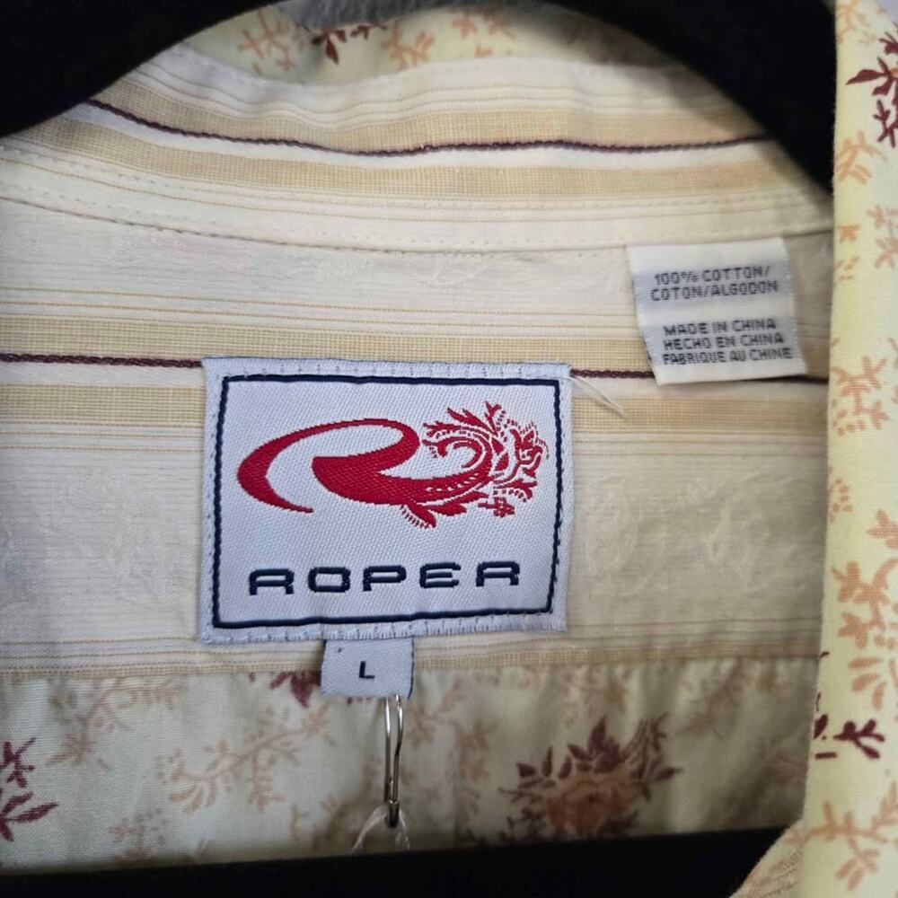 Roper Floral Western Pearl Snap Long Sleeve Shirt - Size L - Picture 4 of 6